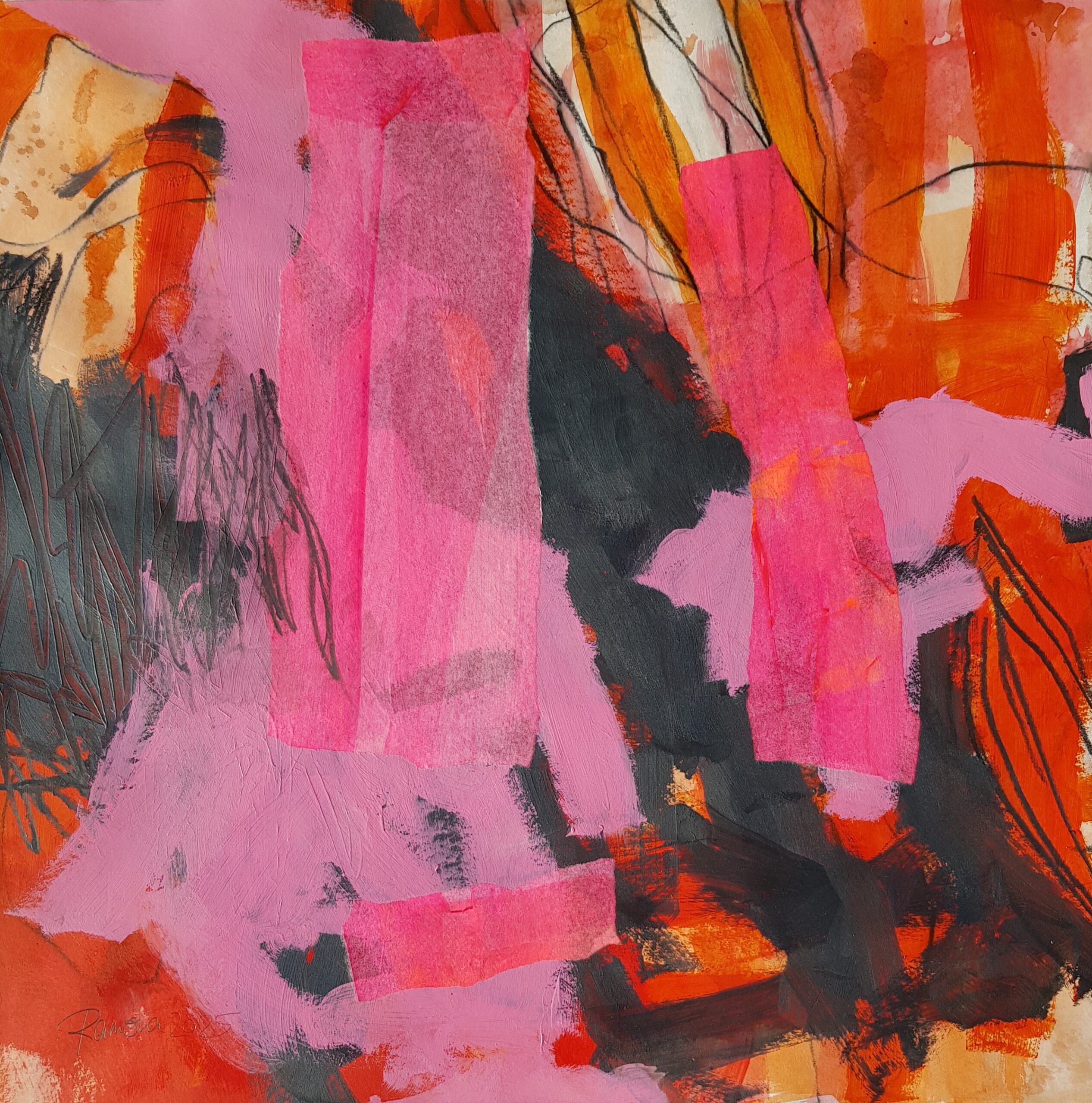Ramona Hoffmann_2025-70 x 70 cm, Acryl, Collage auf Papier_Online 8